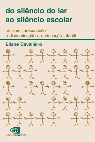 Capa do livro "Racismo, preconceito e discriminação na educação infantil": desenhos no estilo "palitinho" representam crianças que se unem umas às outras
