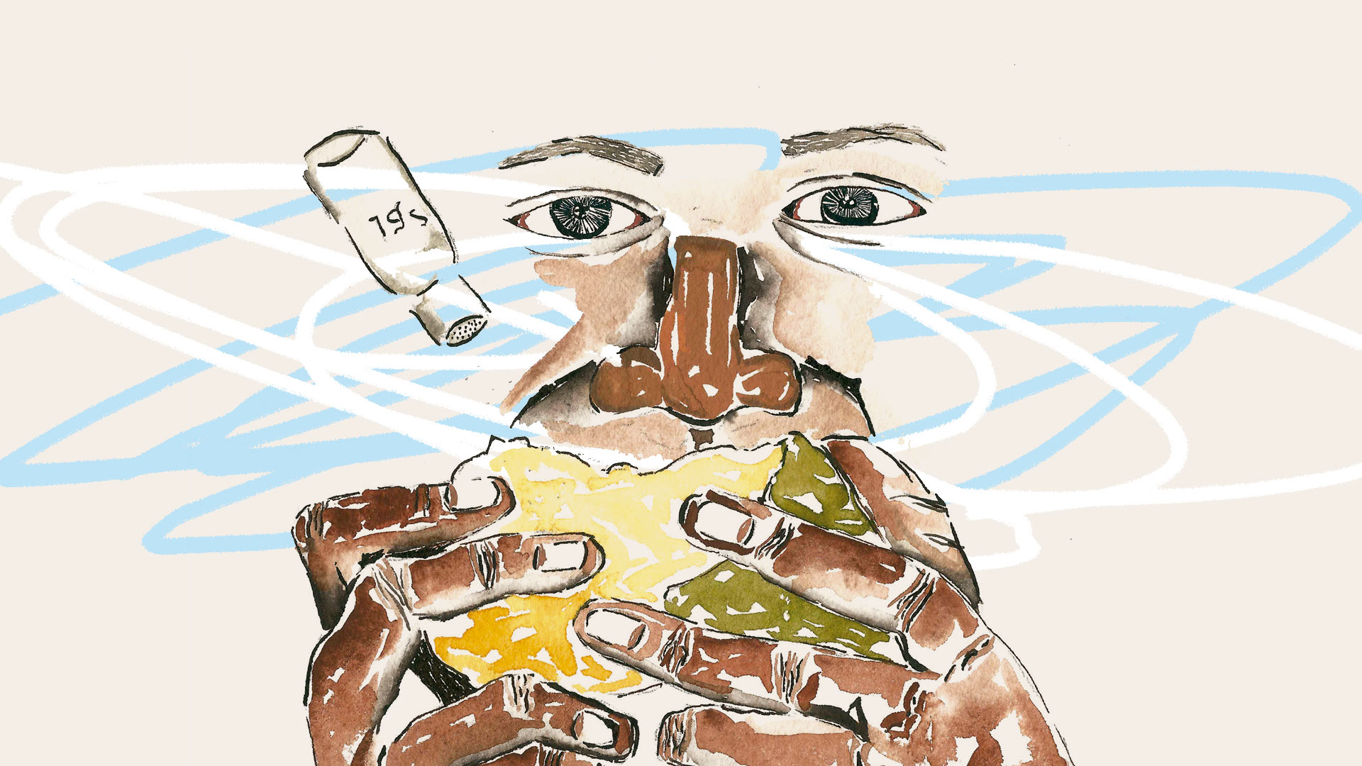 Ilustração do livro "Homem-bicho - bicho-homem", de Itamar Assumpção