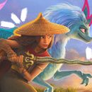 Ilustração com os personagens da animação infantil “Raya e o dragão” indicada ao Oscar 2022