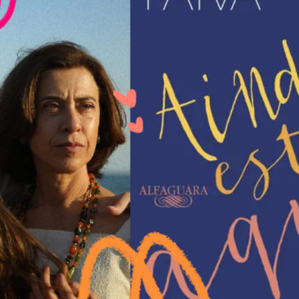 Imagem mostra capa de livro e cena do filme 'Ainda estou aqui'.