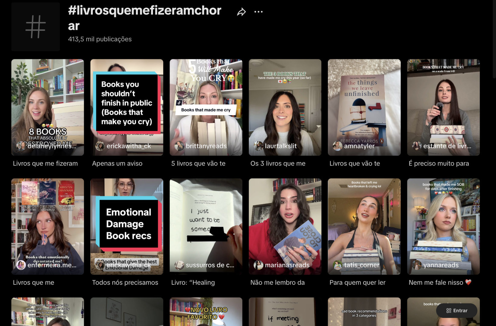 Hashtag #livrosquemefizeramchorar no TikTok